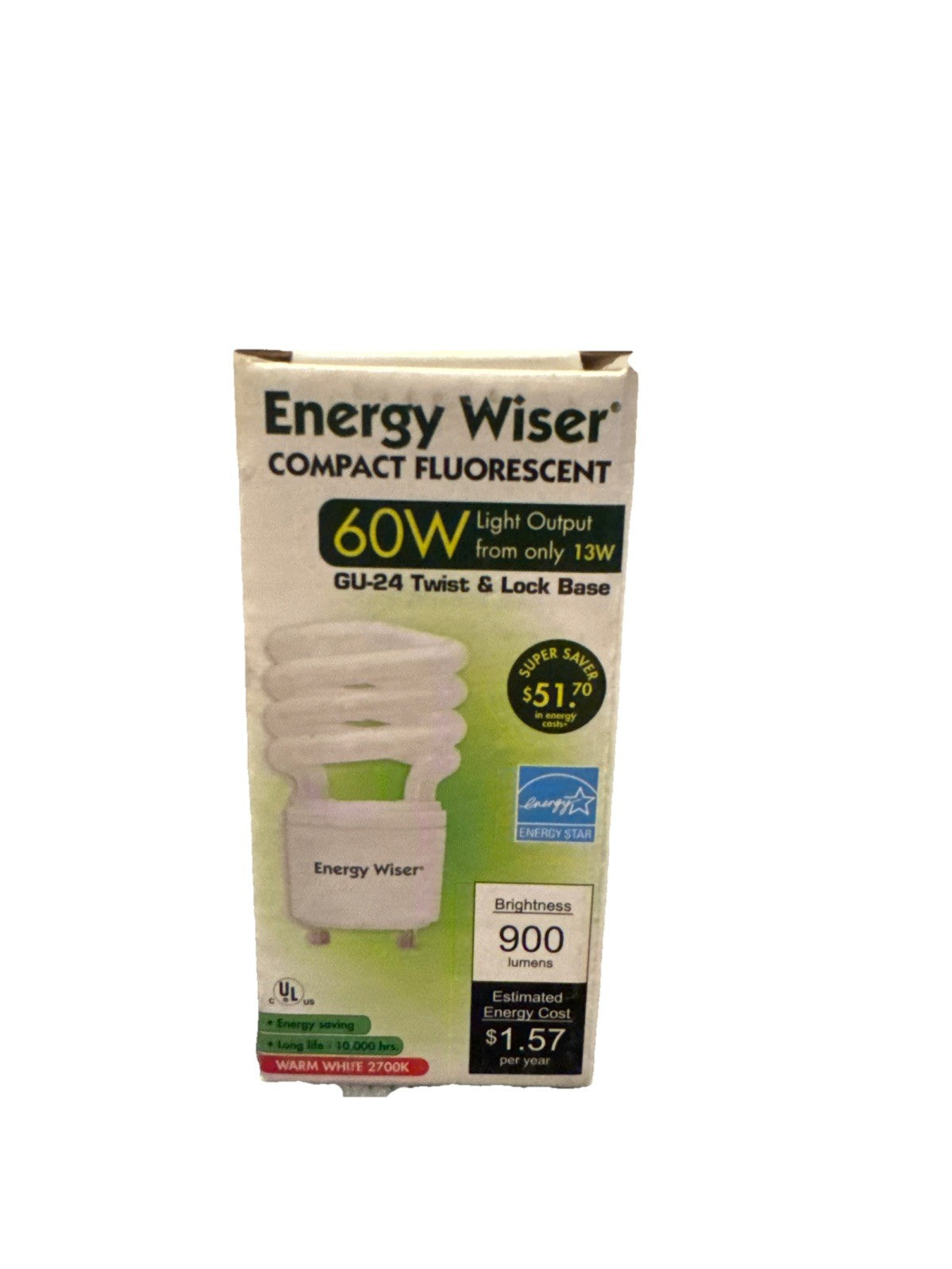 Energy Wiser GU24 CFL Bulb 13W (60W Eq) Warm White 2700K Spiral, Set of 6
