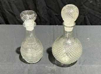 Crystal Glass Whiskey Decanter Set of 2 with Stopper