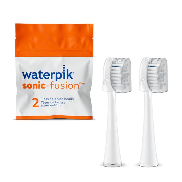 Waterpik Genuine Full Size Replacement Brush Heads with Covers for Sonic-Fusion